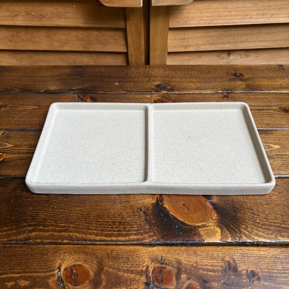 Hearth &‎ Hand Stoneware Vanity Tray - Dual Section Organizer